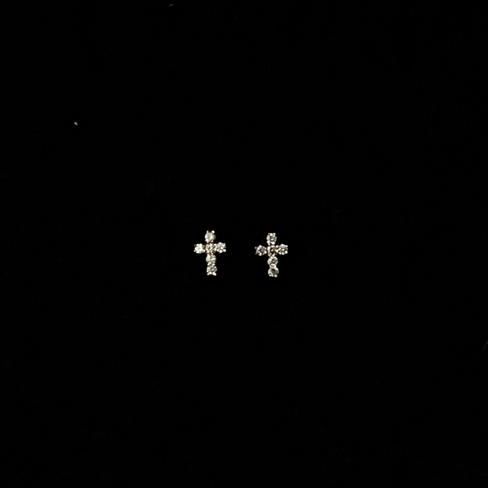 NWT Swarovski 14K Gold Cross Stud Earrings